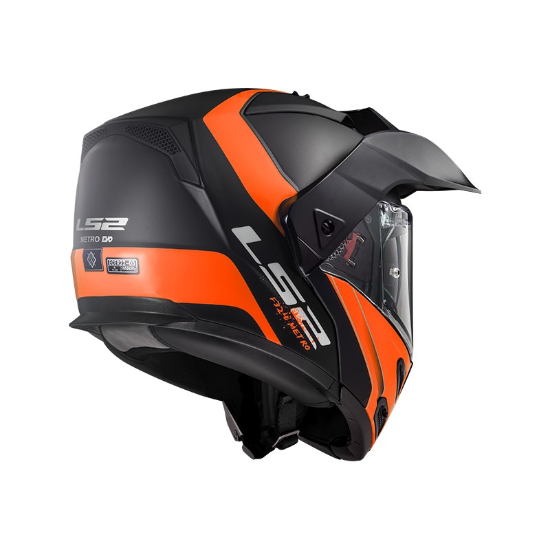 Casque Ls2 Ff324 Metro Evo Rapid Matt Black Orange Vide Motocom