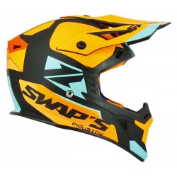 CASQUE SWAPS CROSS BLUR S818 ORANGE BLEU