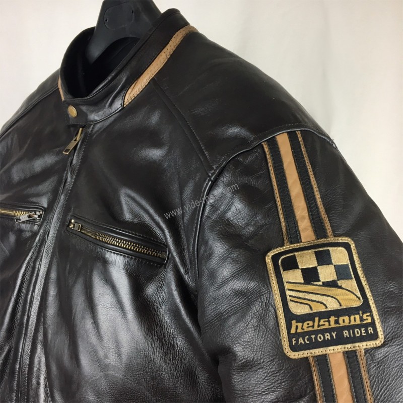 BLOUSON MOTO CUIR HELSTON'S ACE FENDER T.5XL Réf1983 - VIDE-MOTO.COM