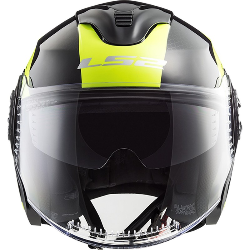 XS LS2 Casque OF570 Verso Technik Black Yellow TAILLE 